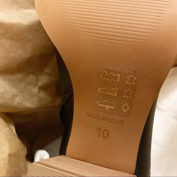 Madewell Genuine Leather Black Chunky Heel Ankle Booties - Picture 4 of 10